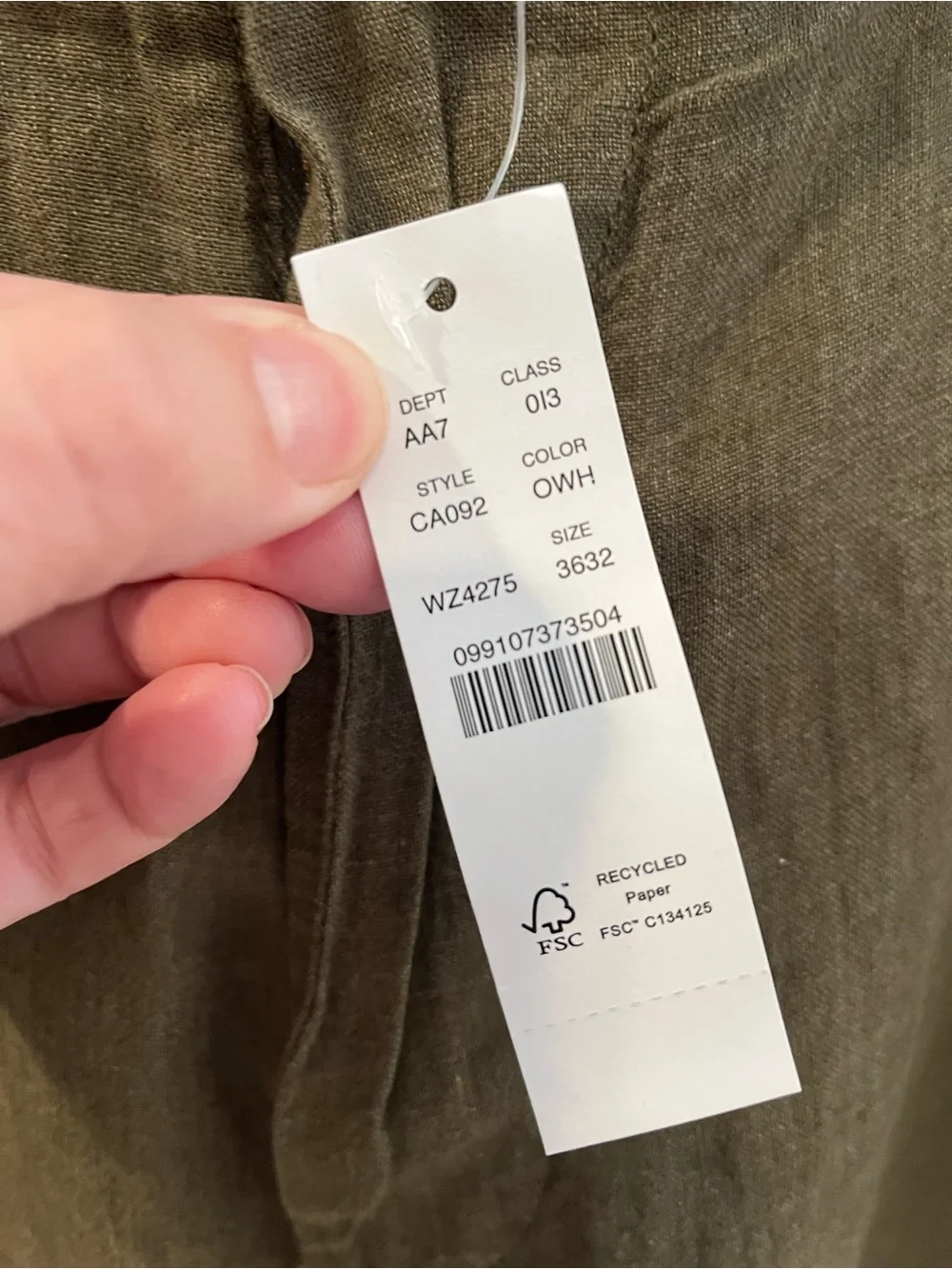 J. Crew Men's Brown Linen-Blend Chinos